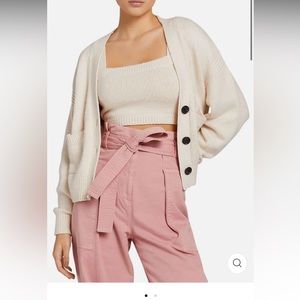 A.L.C. - Vincent Womens Button Front Crop Cardigan Sweater